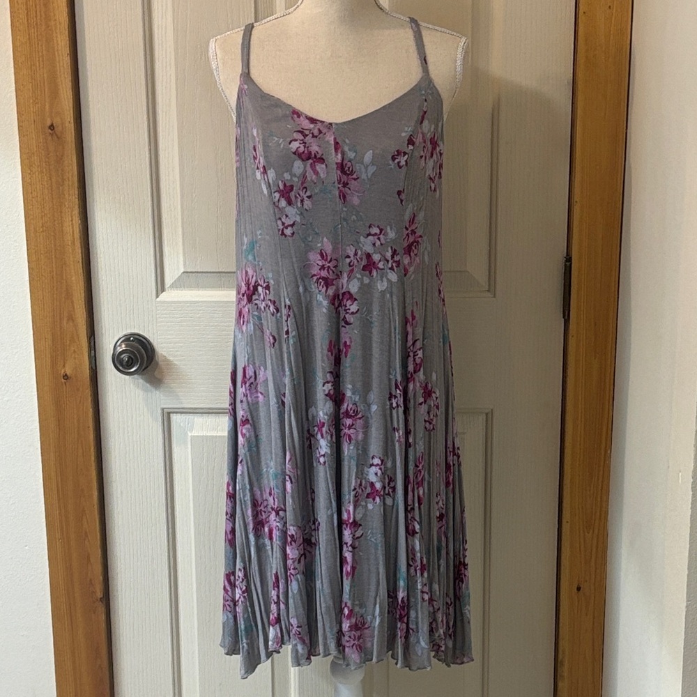 Torrid Gray and Pink Floral Dress